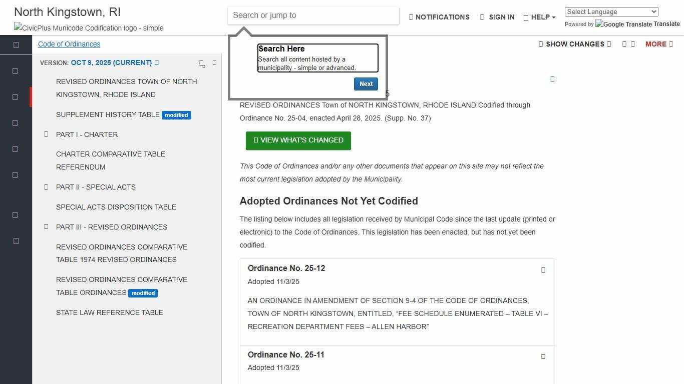 Code of Ordinances | North Kingstown, RI | Municode Library